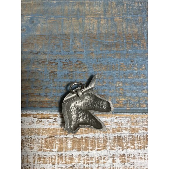 Silver Tone Unicorn Head Metal Pendant or Charm - Picture 4 of 4